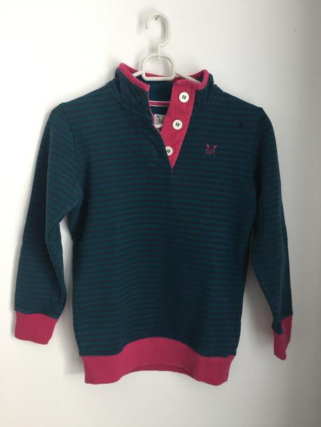 Pruhovaný fleecový sveter mikina, 122