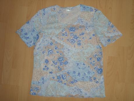 Kremovo - bledomodre tricko, s