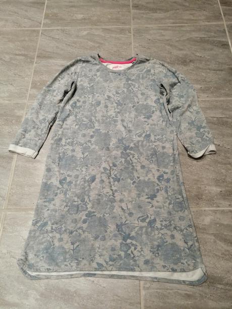 Šaty sivomodré kvetované, v158-164,12-14r., pepperts,158