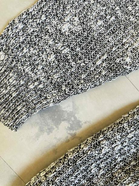 Bavlneno-ľanový melírovaný pulóver over size l/xl, xxl