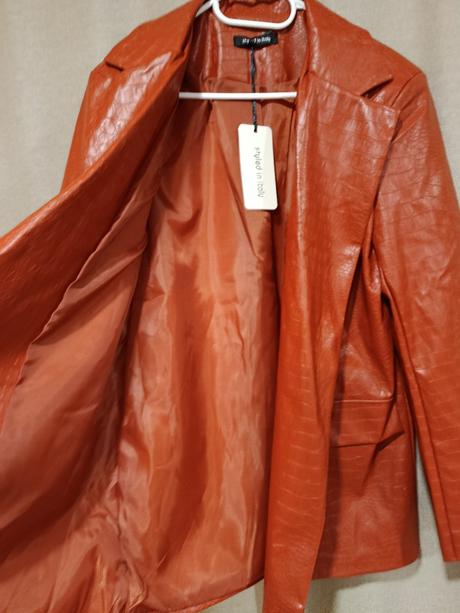Kožené sako podšité, l, zn. styled in italy, nové, l / xl