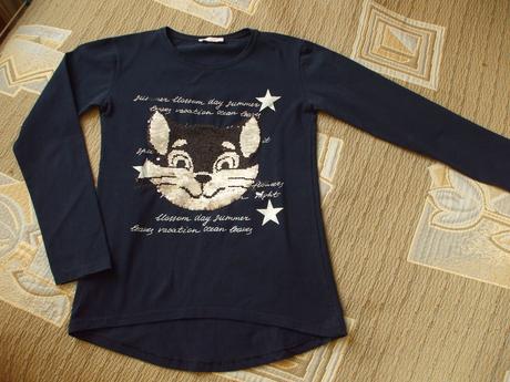 Tričko s meniacim sa obrázkom - mačka/pes, 146