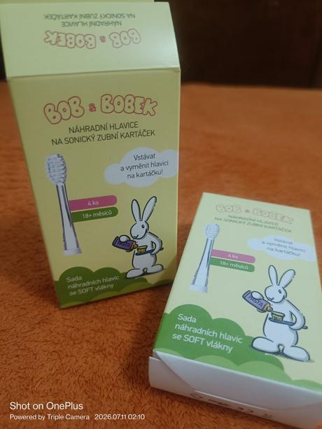 Náhradné hlavice k sonickej kefke bob a bobek,