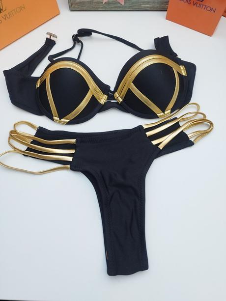 Plavky zlato cierne, s