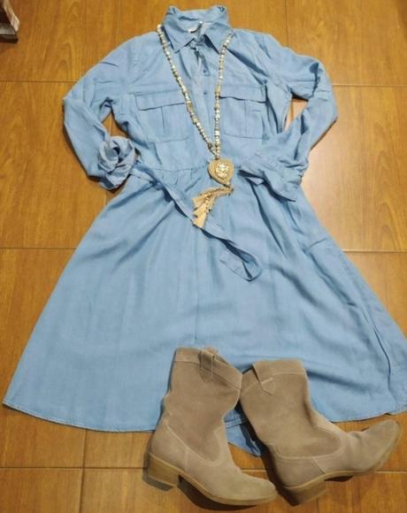 Riflové šaty, orsay,38