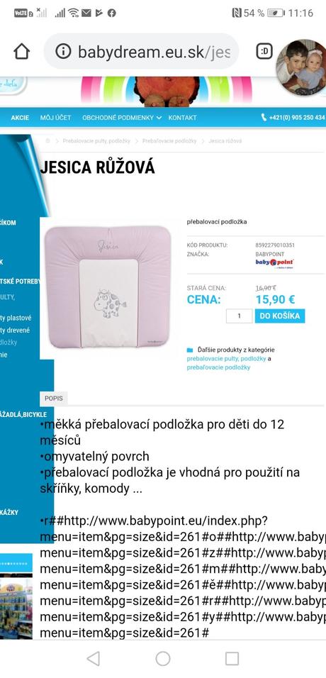 Prebalovacia podložka, 