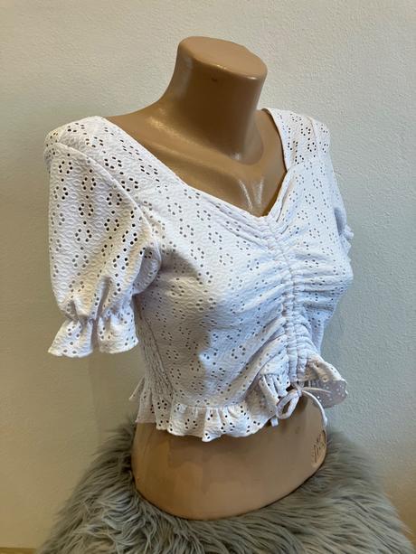 Dievčenský crop top biely terranova (152-158), terranova,152