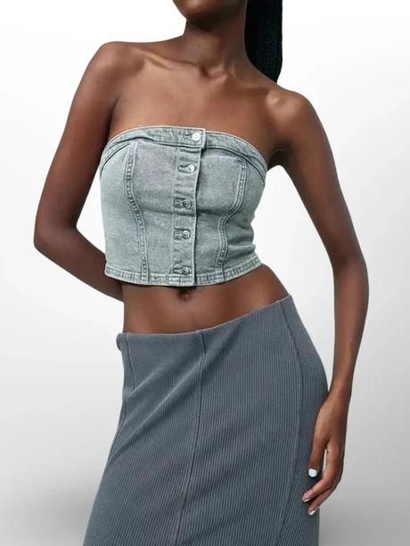 Riflový crop, h&m,xs