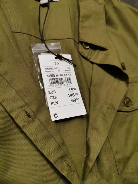 Zelené košelové šaty, 36