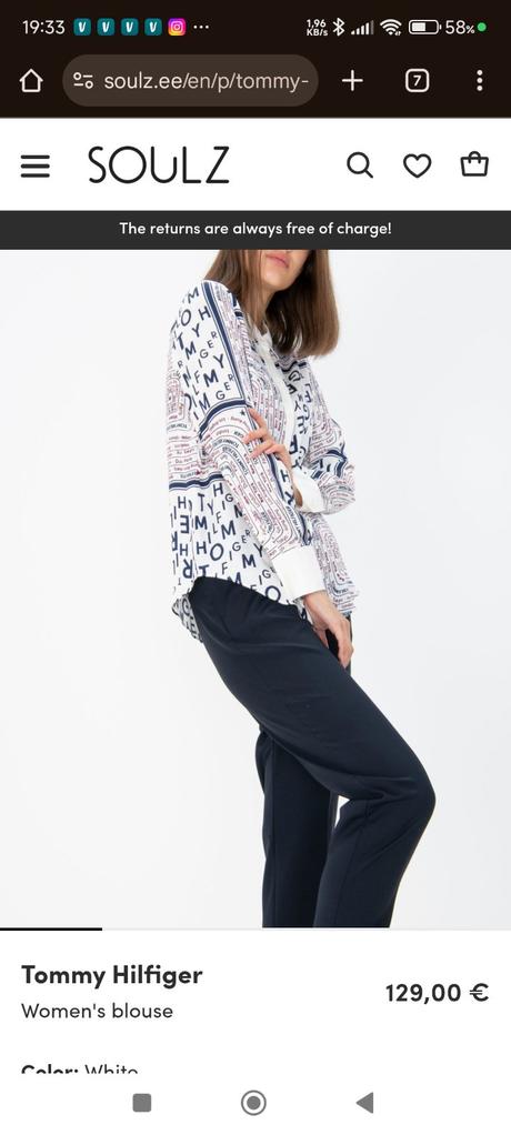 Tommy hilfiger luxusna satenova bluzka m, tommy hilfiger,m