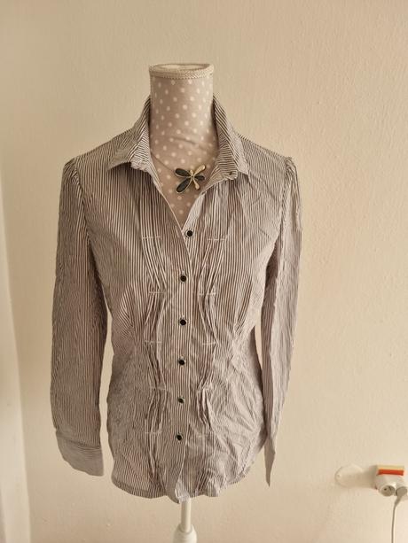 Biela blúzka s čiernymi pásikmi orsay 40, orsay,40