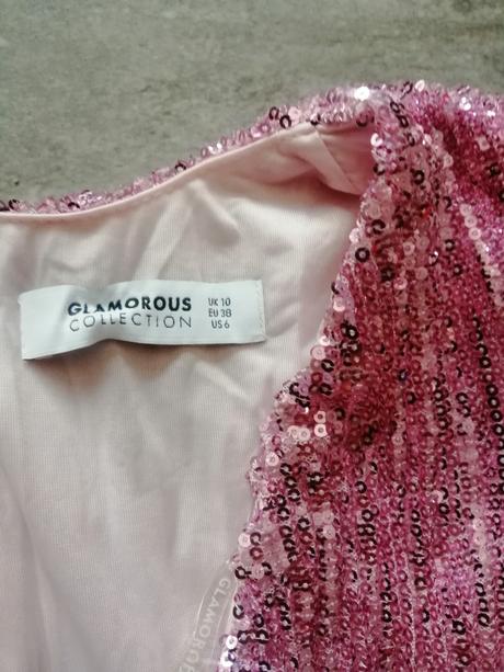 Luxus ružové šaty glamorous, v38-40, 40