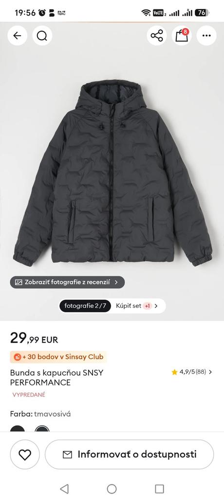 Zimná bunda, sinsay,xs