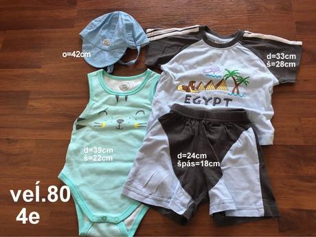 Body, sortky, tricko, siltovka - set 80, 68–80