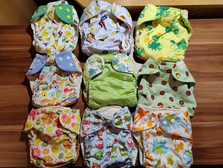 9 kapsových plienok s vkladačkami + dlhé vkladačky, bambi roxy