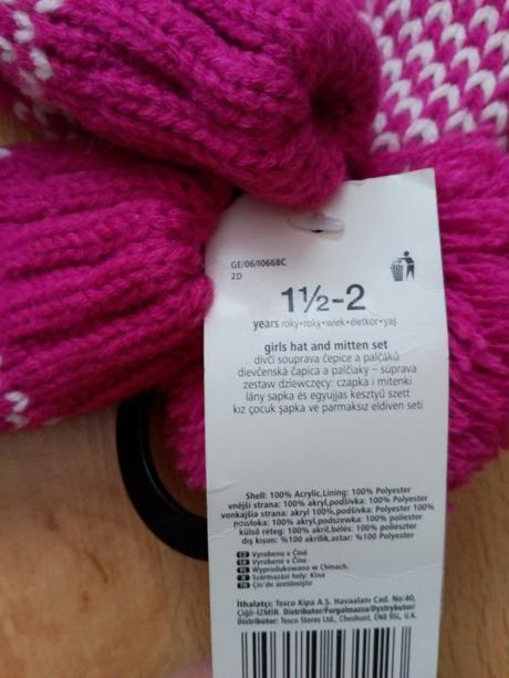 Nová čiapka s rukavicami s visačkou, f&f,86