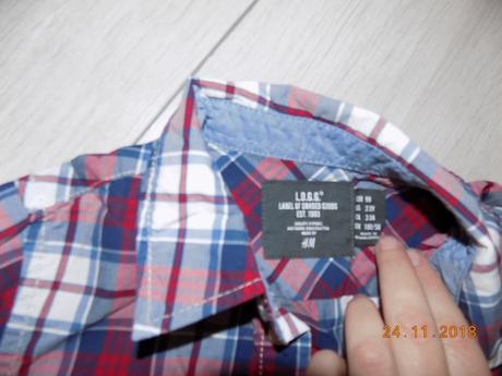 Cervena karovana kosielka, h&m,98