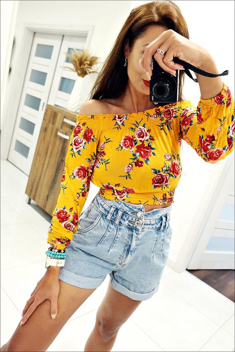 Kvetinový crop top, h&m,xs