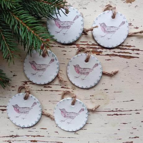 Vianočné ozdoby vtáčik 6 ks,