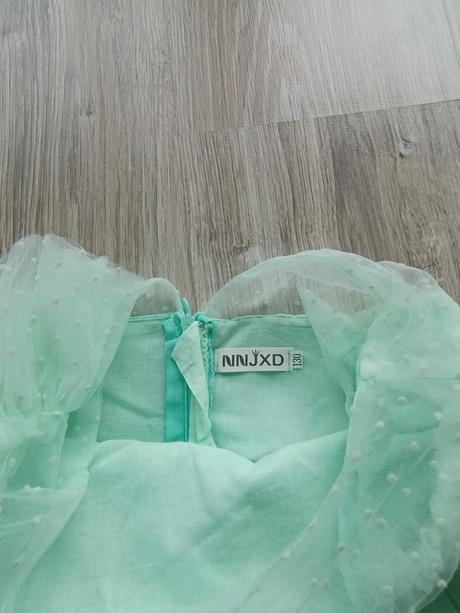 Dievčenské tylové tyrkysové šaty, 128