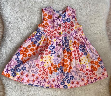 Kvetovane letne saty s klobucikom, bluezoo,68