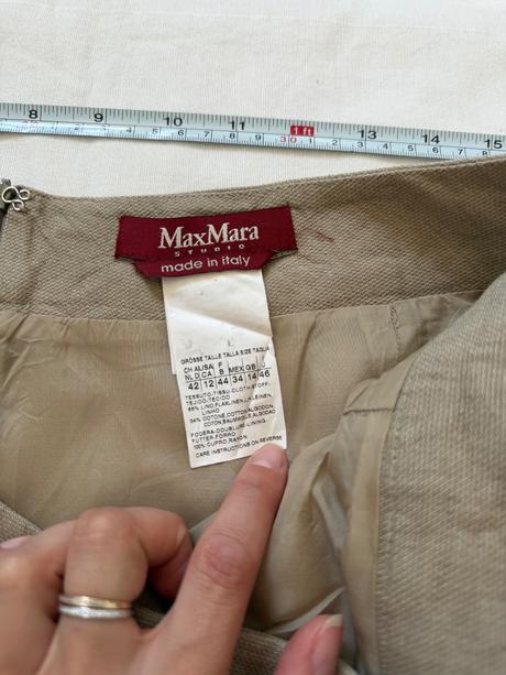 Maxmara studio béžová ľanová puzdrová sukňa, l