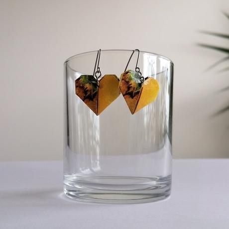 Náušnice srdiečka - ananás,