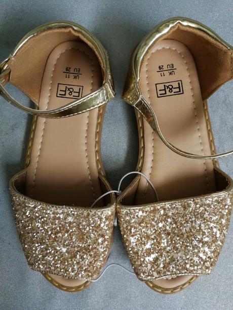 Zlaté trblietavé sandálky 29, f&f,29
