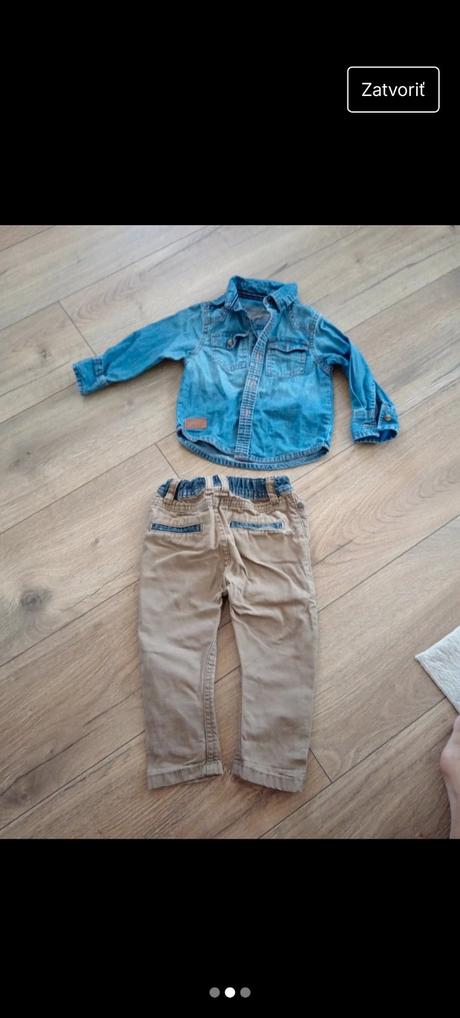 Chlapčenska košeľa a nohavice 12-18 mesiacov, marks & spencer,80