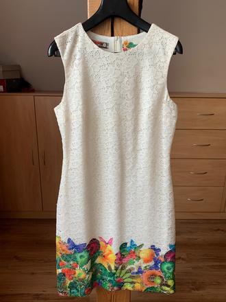 Desigual šaty krémové, desigual,m