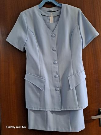 Bledomodrý letný kostým č.cca 40, 40