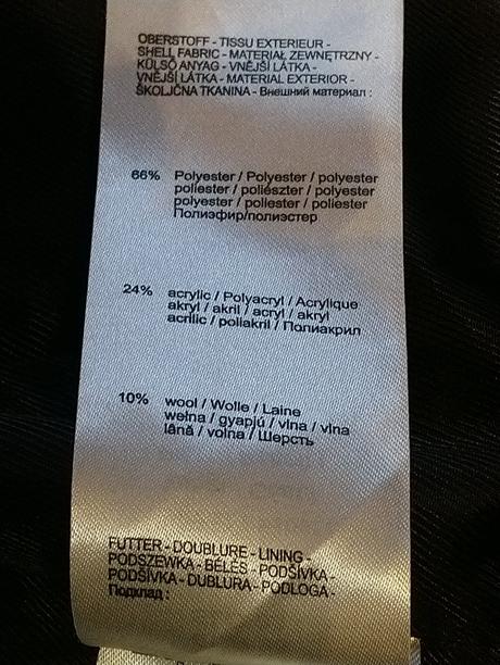 Čierno bielosivý acrylovo vlnený kabát orsay 36/38, orsay,38