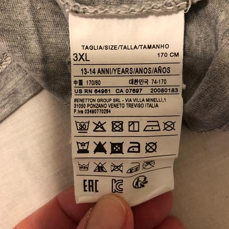 Bavlnené tričko, benetton,170