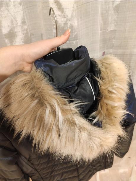 Modrá lyžiarská zimná bunda s kožušinou, mckinley,s