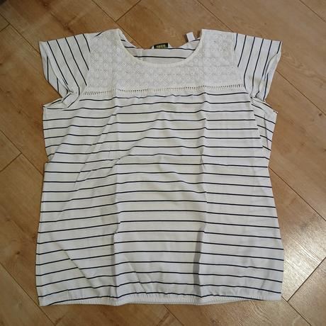 3x tričká s volánovým rukávom, tchibo,46