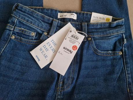 Rifle high waist slim mom, sinsay,32