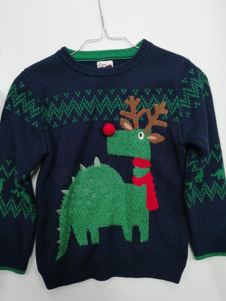 Zimný sveter s dinosaurom vianočné, george,116