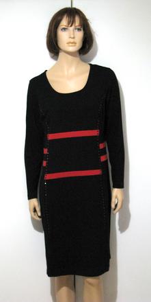 Červeno-čierne šaty s prúžkami, xl