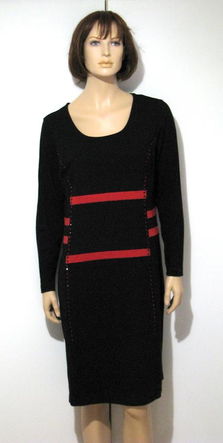 Červeno-čierne šaty s prúžkami, xl