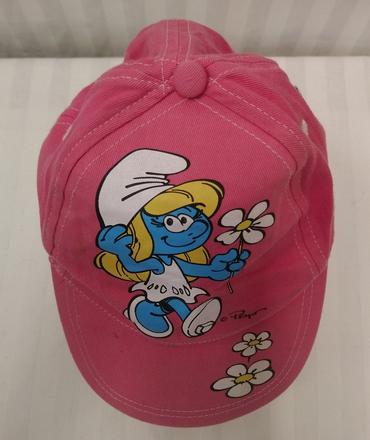 Ružová šiltovka s motívom šmoulinka, smurfai,