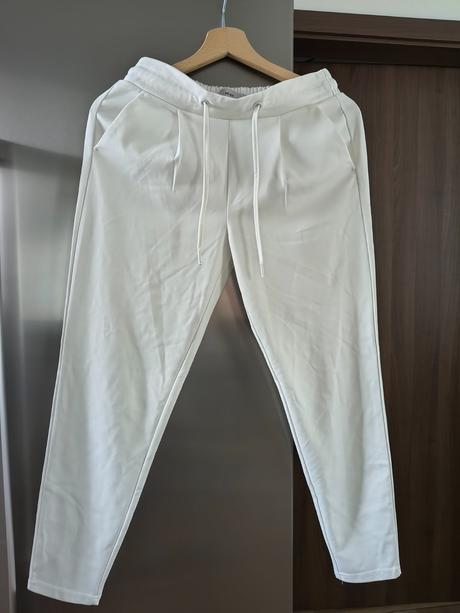 Ichi pohodlné krémovo biele nohavice s, s