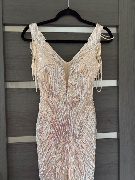 Trblietavé spoločenské šaty, xs