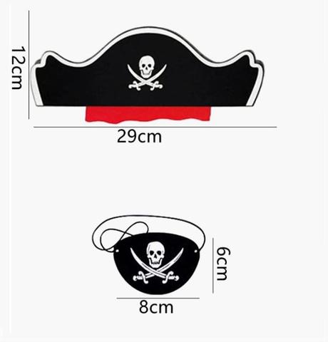 Pirátsky klobúk a náplasť na oči,