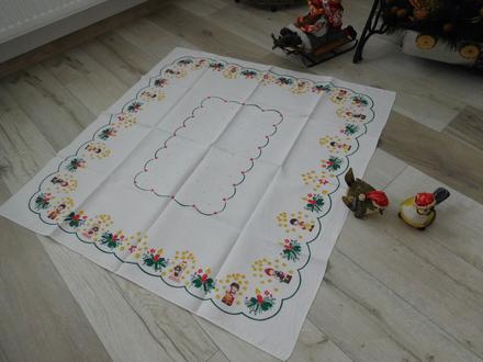 Retro vianočný bavlnený obrus-101 x 108 cm, obrusy, 