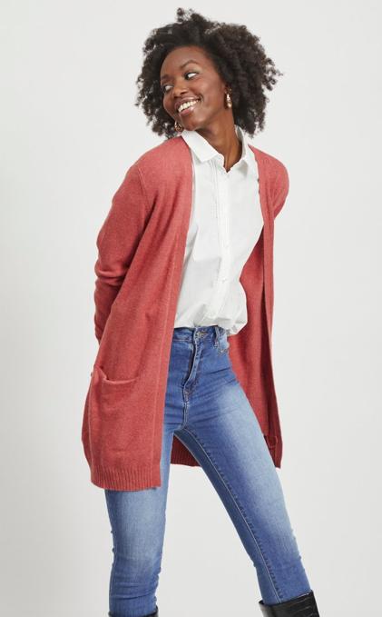 Vila kardigán/sveter červeno-hnedý vel.xs-s, 34 / s / xs