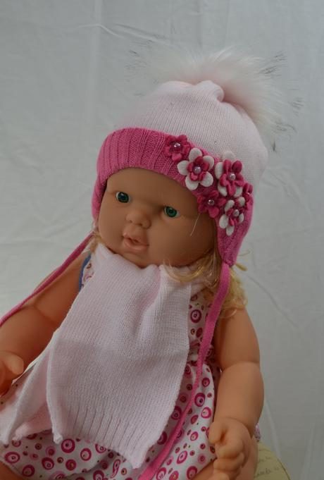 Zimný komplet- čiapka + šál oh 42-44 cm, 74 / 80 / 86