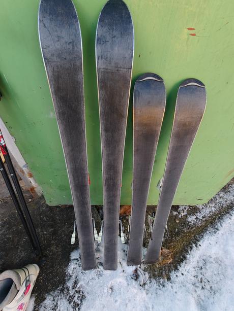 Lyže tecno (100 cm) a lyžiarky, 100-109 cm