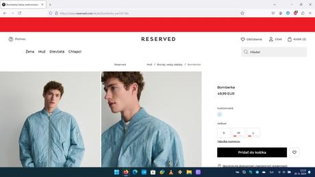 Zimná bunda hm, bombéra hm, h&m,l