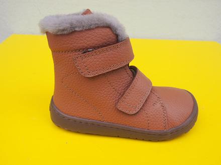 Detské zimné barefoot topánky froddo cognac, froddo,25 / 26 / 27 / 28