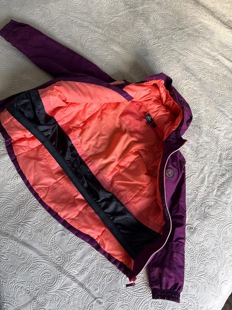 Fialová lyžiarska vetrovka s kapucňou, crivit,134